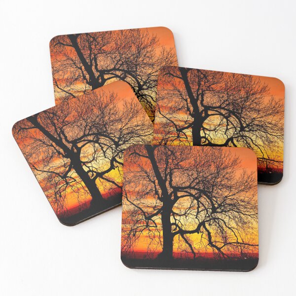 Item preview, Orange Ash Tree Sunset Silhouette  designed and sold by FOLK ART FUSION by heidiannemorris.