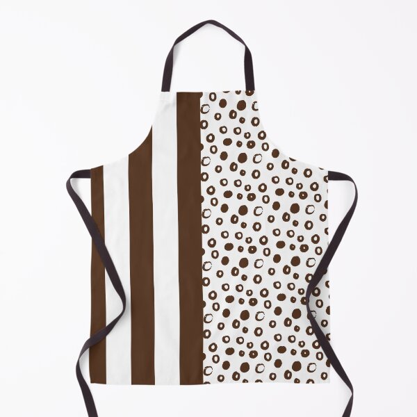 Item preview, Brown and White Modern Dots and Vertical Stripes Pattern Design designed and sold by Cultradesign.