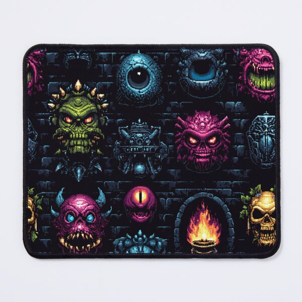 Item preview, Dungeon of Faces – Pixel Horror Wall designed and sold by Skolyak.