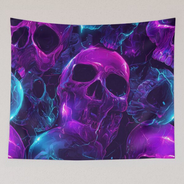 Item preview, Neon Necropolis – Electric Skulls designed and sold by Skolyak.