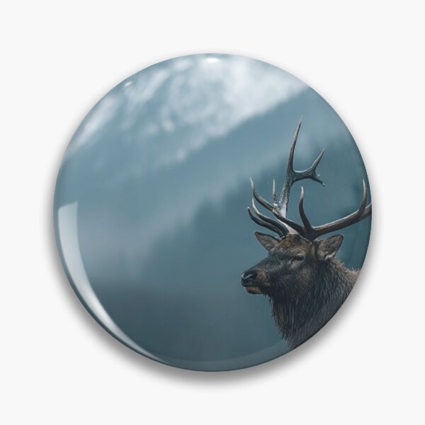 Item preview, Majestic Elk Bull in a Snowy Mountain Landscape designed and sold by bksckhul.