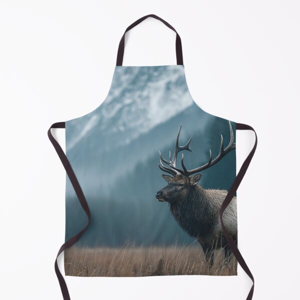 Item preview, Majestic Elk Bull in a Snowy Mountain Landscape designed and sold by bksckhul.