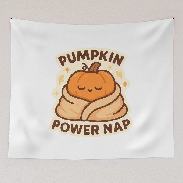 Item preview, Pumpkin Power Nap — Cozy Fall Pumpkin designed and sold by Cheerioza.