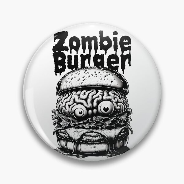 Item preview, Zombie Burger - Zombie Brain Burger Grayscale designed and sold by NightTimeJ.