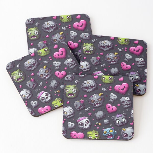 Item preview, Creepy Cuties – Adorable Zombie Skulls & Hearts Pattern designed and sold by Skolyak.