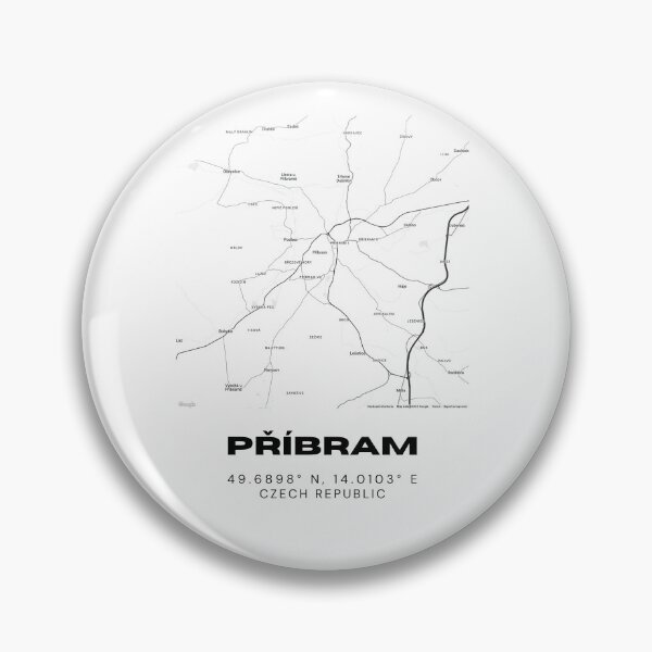 Item preview, Příbram Minimalist Map – Black and White Czech Republic City Print designed and sold by RM-Journey.