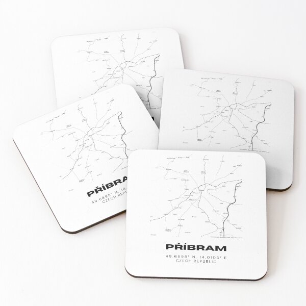 Item preview, Příbram Minimalist Map – Black and White Czech Republic City Print designed and sold by RM-Journey.