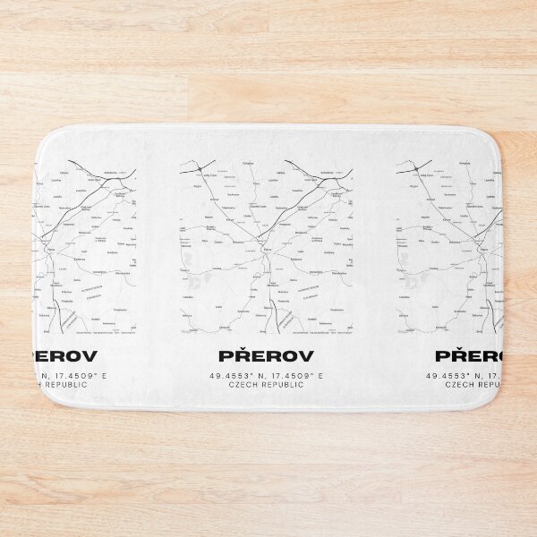 Item preview, Přerov City Map – Minimalist Black and White Czech Republic Print designed and sold by RM-Journey.