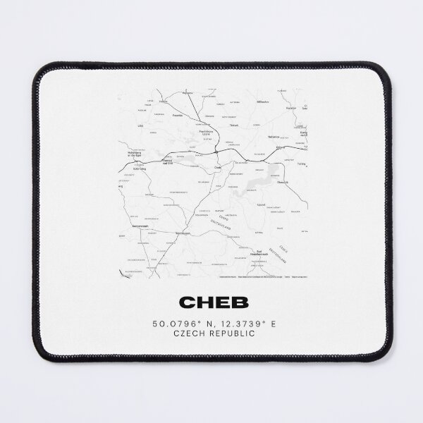 Item preview, Cheb Minimalist Map – Elegant Black and White Czech Republic Art Print designed and sold by RM-Journey.
