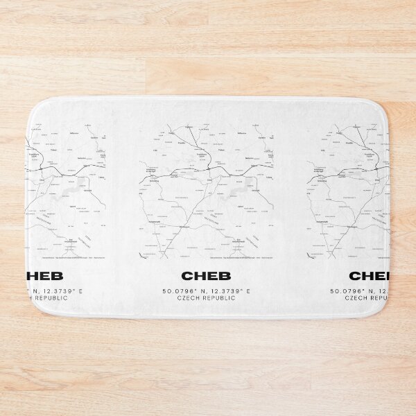 Item preview, Cheb Minimalist Map – Elegant Black and White Czech Republic Art Print designed and sold by RM-Journey.