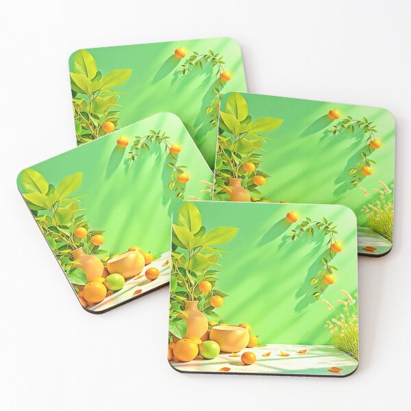 Item preview, Vibrant Orange Green Still Life Design designed and sold by Health And Fitness Posts e-Store.