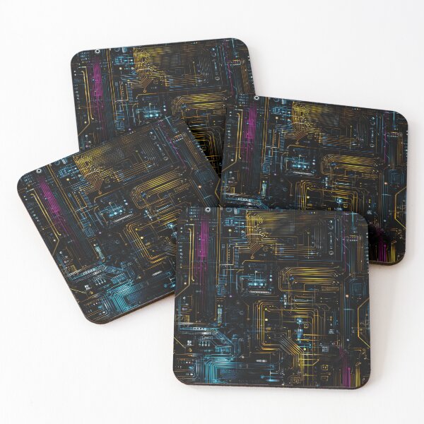 Item preview, Neon Circuitry – Glowing Tech Grid Pattern designed and sold by Skolyak.