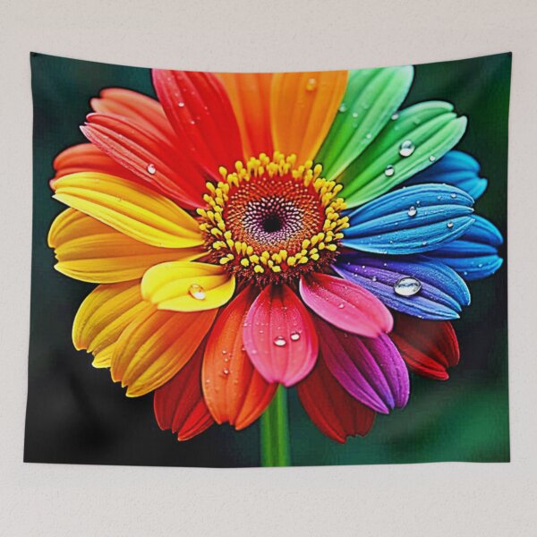 Item preview, Rainbow Petal Flower Art designed and sold by Health And Fitness Posts e-Store.