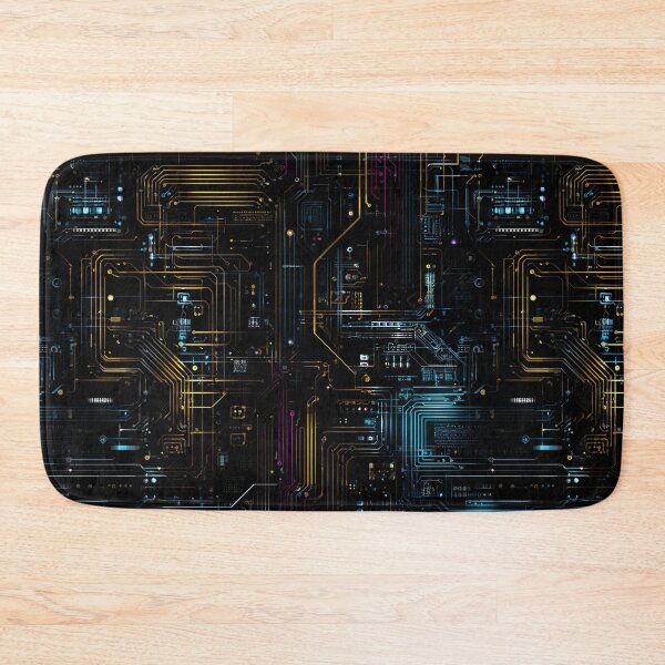 Item preview, Neon Circuitry – Glowing Tech Grid Pattern designed and sold by Skolyak.
