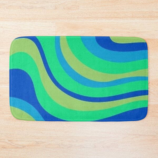 Item preview, Retro liquid swirl abstract pattern blue green yellow designed and sold by PATTERN4PATTERN.