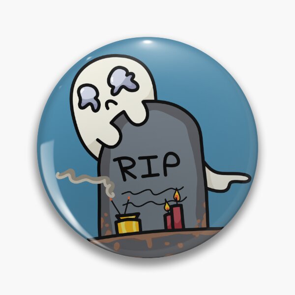 Item preview, cute kawaii sad ghost at gravestone designed and sold by LillipadStudio.