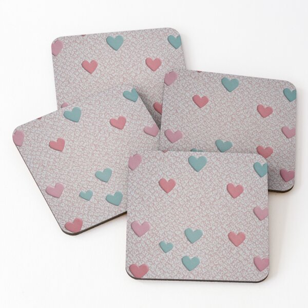 Item preview, Pink And Teal Hearts On Soft Background designed and sold by SassyArtistry.
