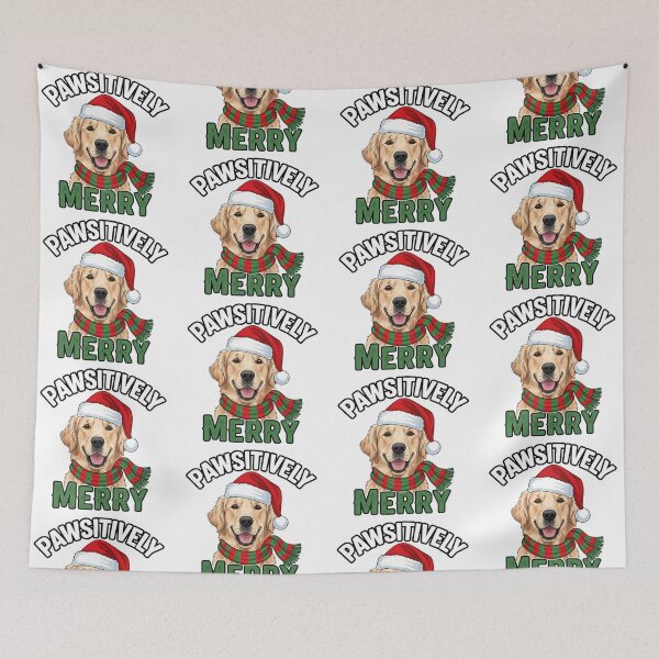 Item preview, PAWSITIVELY Merry Golden Retriever designed and sold by Cozy Snug Shop.