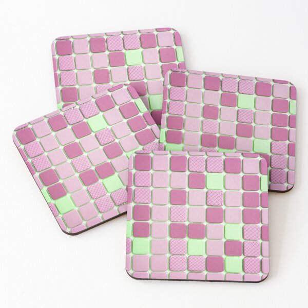 Item preview, Pink And Green Square Tile Pattern designed and sold by SassyArtistry.