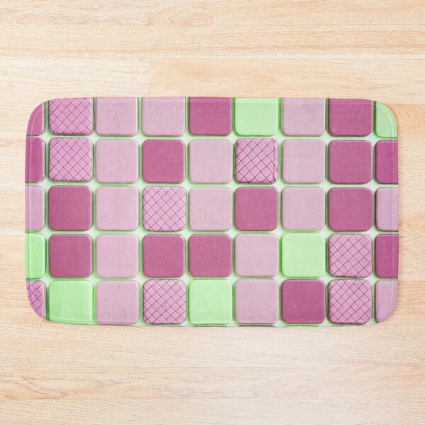 Item preview, Pink And Green Square Tile Pattern designed and sold by SassyArtistry.