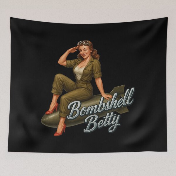 Item preview, Bombshell Betty — WWII Pin-Up Nose Art designed and sold by getpressedshirt.