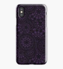 Delicate knitted lace of round doilies, seamless pattern iPhone Case