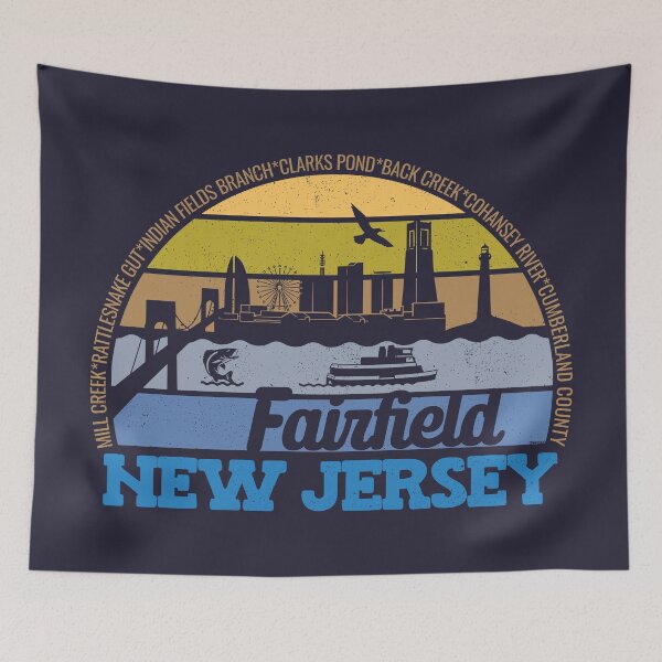 Item preview, Fairfield New Jersey Sunset Retro Vintage Local Pride Logo designed and sold by CRHPOD20.