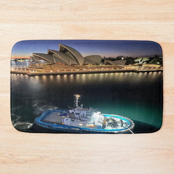 Item preview, Sydney Opera House Lit up at Night Early Morning with Tug Boat designed and sold by WanderingLife.