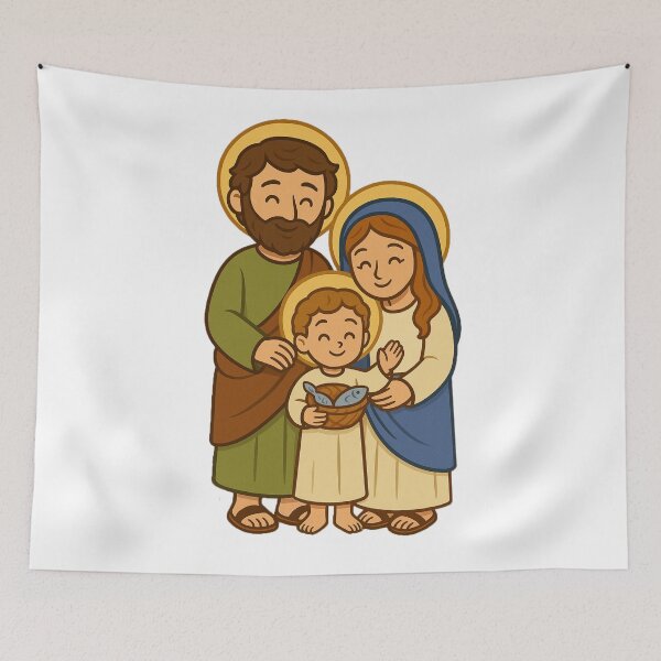 Item preview, Holy Family Kawaii Illustration - Holy Family Kawaii Illustration designed and sold by arteopolis.