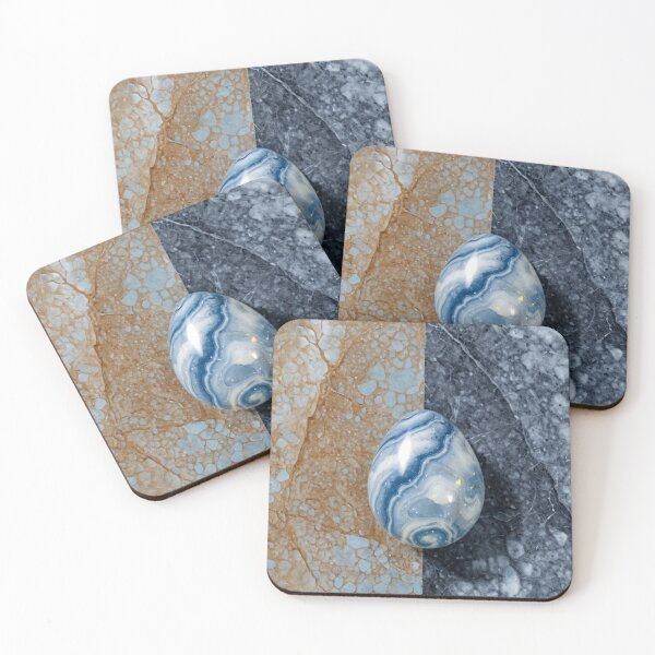Item preview, Blue Marble Egg on Split Stone Surface designed and sold by SassyArtistry.