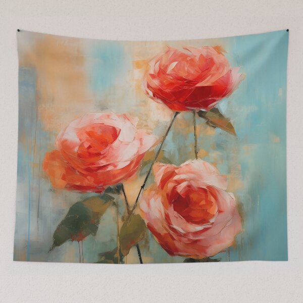 Item preview, Three Red-Magenta Long Stem Roses Elegant Painting designed and sold by DEC02.