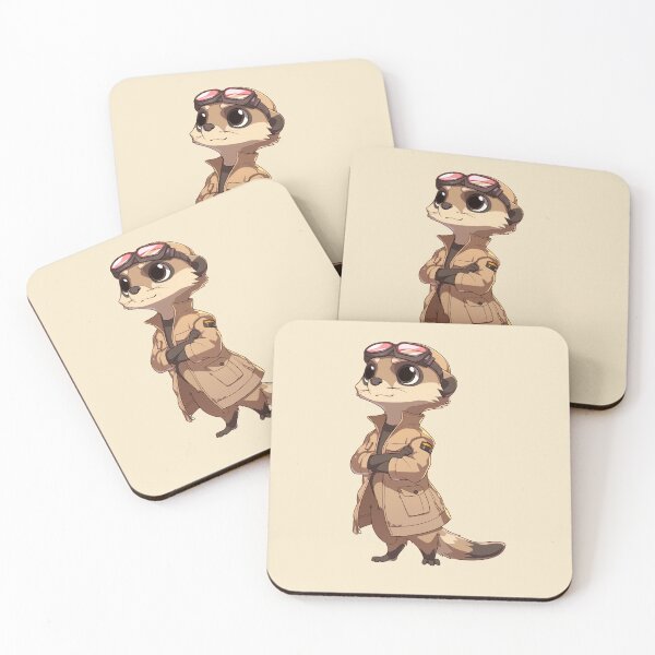 Item preview, Cool Meerkat Pilot in Jacket Cartoon Illustration designed and sold by PaintbrushPlace.