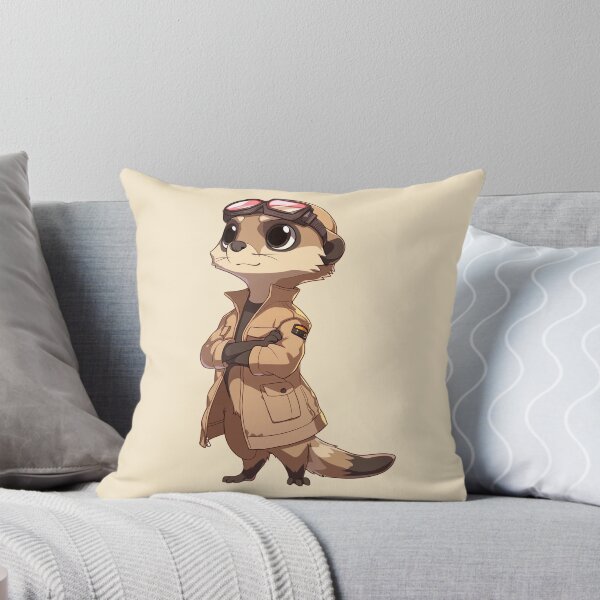 Item preview, Cool Meerkat Pilot in Jacket Cartoon Illustration designed and sold by PaintbrushPlace.