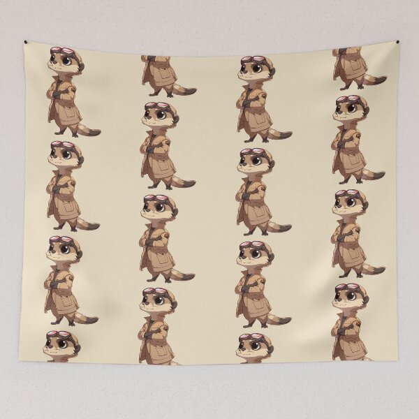 Item preview, Cool Meerkat Pilot in Jacket Cartoon Illustration designed and sold by PaintbrushPlace.
