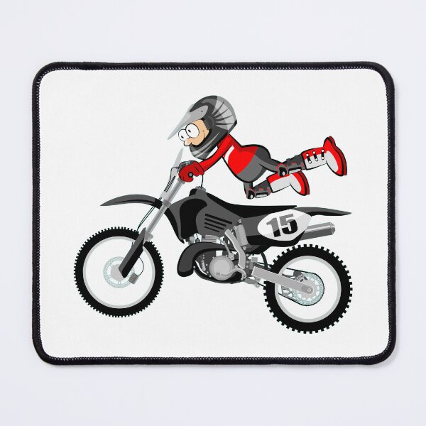 Item preview, Motocross Jump Trick Extreme Cartoon Humor Black Motorcycle designed and sold by DibuHumor.