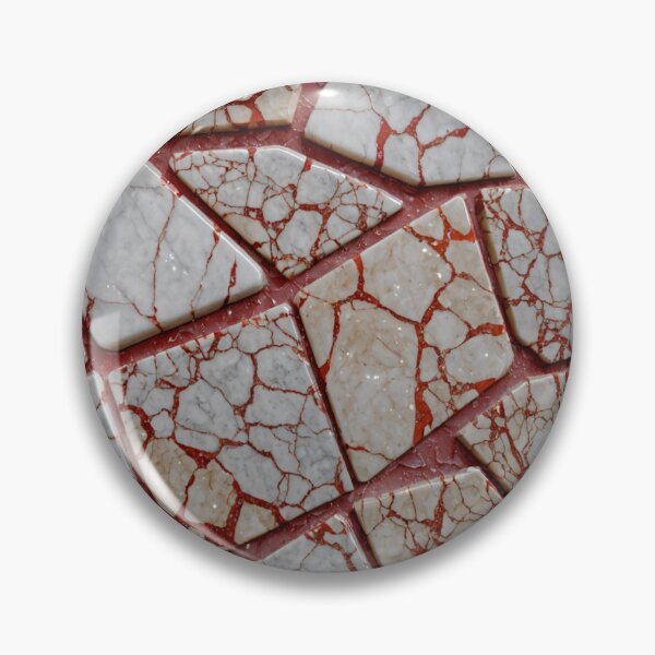 Item preview, Red and White Cracked Marble Mosaic designed and sold by SassyArtistry.