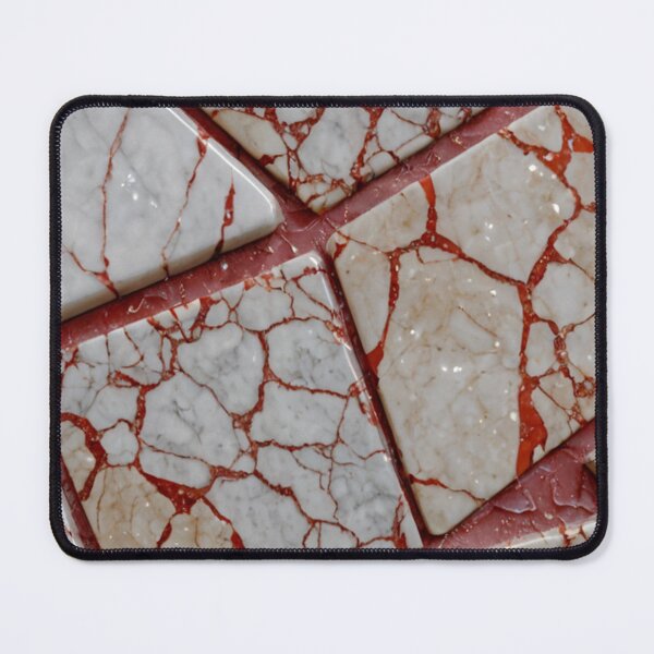 Item preview, Red and White Cracked Marble Mosaic designed and sold by SassyArtistry.