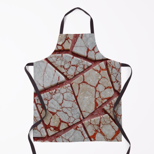 Item preview, Red and White Cracked Marble Mosaic designed and sold by SassyArtistry.