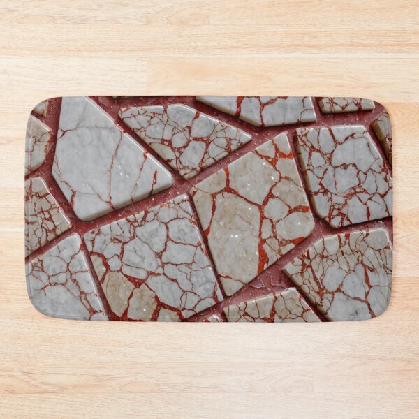 Item preview, Red and White Cracked Marble Mosaic designed and sold by SassyArtistry.