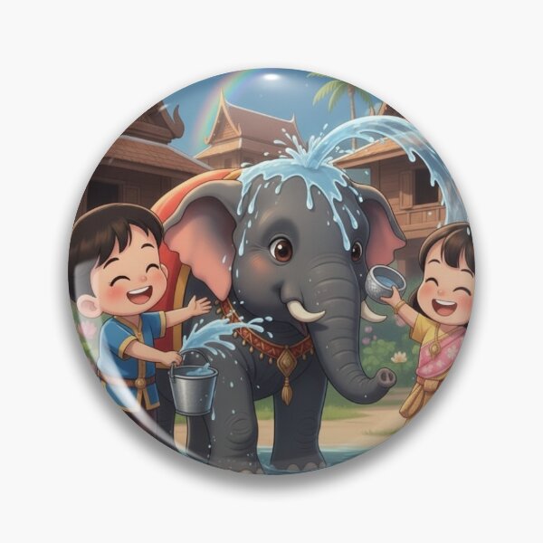 Item preview, Kids and the Elephant: A Traditional Thai Greeting designed and sold by KhongKwan.