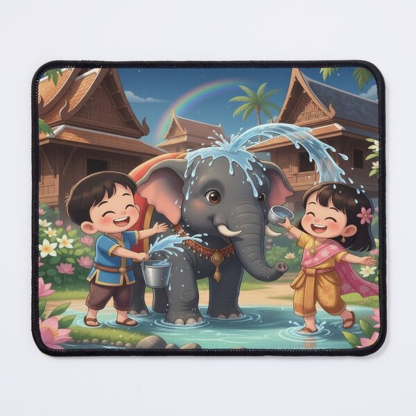Item preview, Kids and the Elephant: A Traditional Thai Greeting designed and sold by KhongKwan.