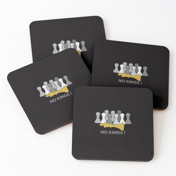 Item preview, No Kings! – Unity & Equality Chess Design (Greyscale Pawns / Gold King) designed and sold by  The 99 United.