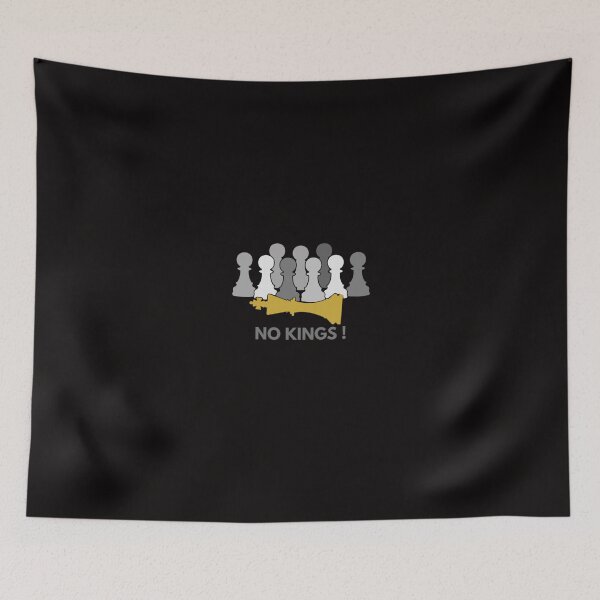 Item preview, No Kings! – Unity & Equality Chess Design (Greyscale Pawns / Gold King) designed and sold by  The 99 United.