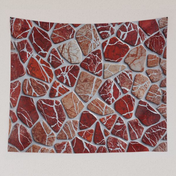Item preview, Red and Brown Cracked Stone Mosaic designed and sold by SassyArtistry.