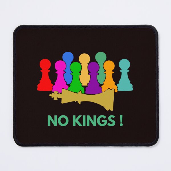 Item preview, No Kings! – Unity & Equality Chess Design - Multi-Color Pawns / Gold King designed and sold by The 99 United.