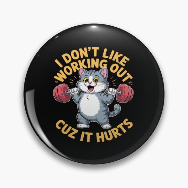 Item preview, I Don't Like Working Out Cuz It Hurts Funny Cat Lazy gym designed and sold by JonBarnes22.
