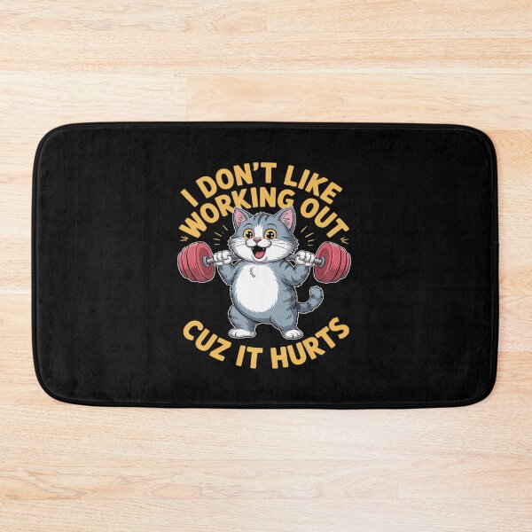 Item preview, I Don't Like Working Out Cuz It Hurts Funny Cat Lazy gym designed and sold by JonBarnes22.