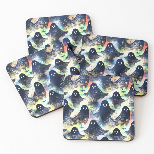 Item preview, Black ghosts and watercolors Halloween designed and sold by loveiscosmic.