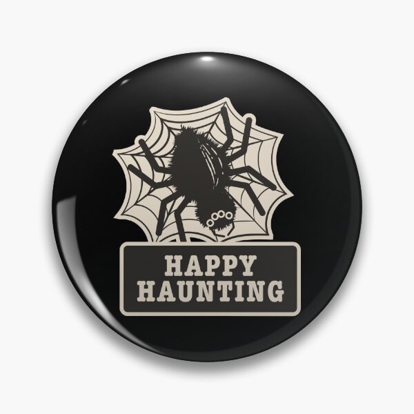 Artikelvorschau, Happy Haunting Spider Sticker | Vintage Halloween Webdesign für die gruselige Jahreszeit entworfen und verkauft von FestivityFinds.