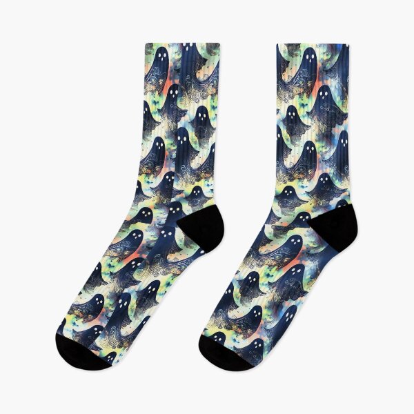 Item preview, Black ghosts and watercolors Halloween designed and sold by loveiscosmic.